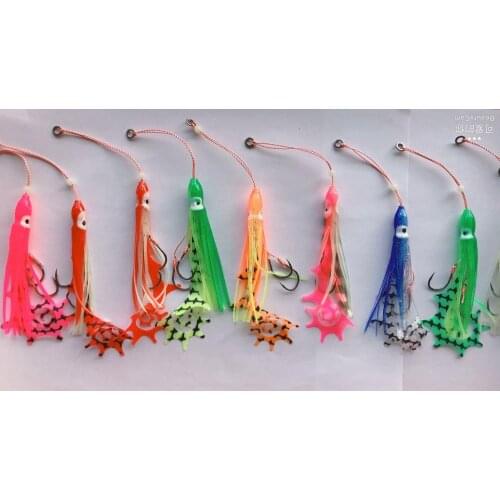 40PCS/lot Soft Octopus Fishing Lures Artificial Jigging Bait Squid Skirt Octopus with Hooks feeders for Carp Pesca