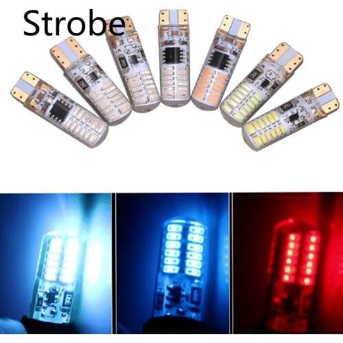 Yiastar 50pcs Car LED T10 194 W5W Canbus t10 24SMD 3014 led t10 w5w Silicone shell t10 24LED auto Side Wedge Lamp Parking Bulb