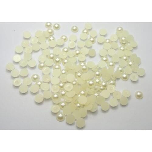 4000 Ivory Half Pearl Gems Flatback Bead 2mm Nail Art Tips +Storage Box