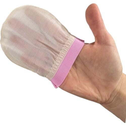 Feel Fine 100% Raw Turkish Cocoon Silk Face Mitt Exfoliating Face Glove Remover Dead Skin Scrubber and Makeup Bar Tool No Sponge