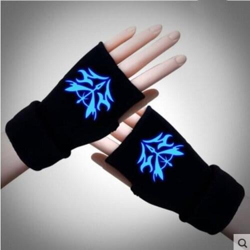 Anime Fate/Zero Glove Half-fingered Luminous Thicken Telefingers Gloves Cosplay Costumes Mittens One Piece