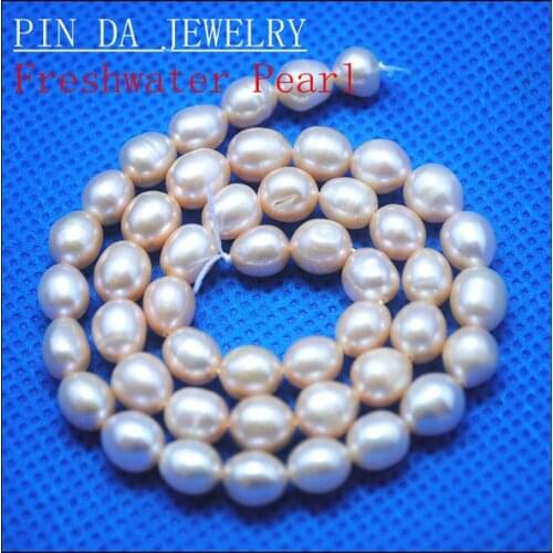 Cultured Freshwater Pearl Beads Accessories DIY beads rice shape 9-10mm 14.5" length hole 0.8mm Grade AA 1 strand