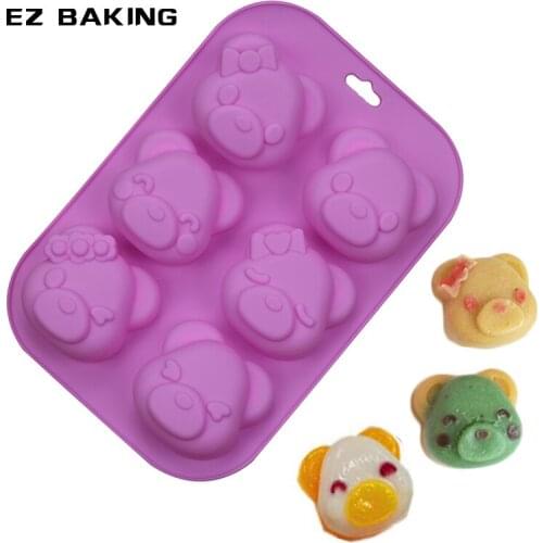 Baby favorite Cake design 6 cartoon cute bear pastry silicone nonstick mold cake decorating silicone cake pans free shipping