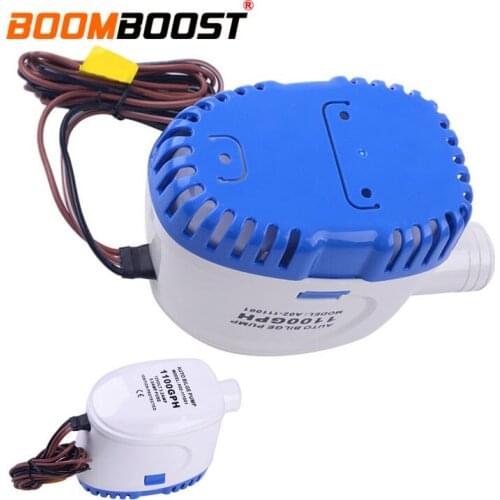 For Boat Marine Automatic 3.2A Float Switch Bilge For Boat Hulls/Bilges Bait Tanks 1100GPH DC 12V Submersible Auto Water Pump