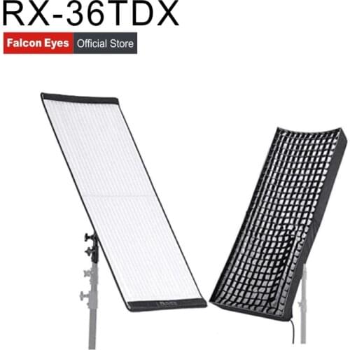 Falconeyes RX-36TDX 250W Bi-Color Flexible Rollable Cloth LED Light Lamp Studio Video Lighting Panel with Honeycomb Grid Softbox