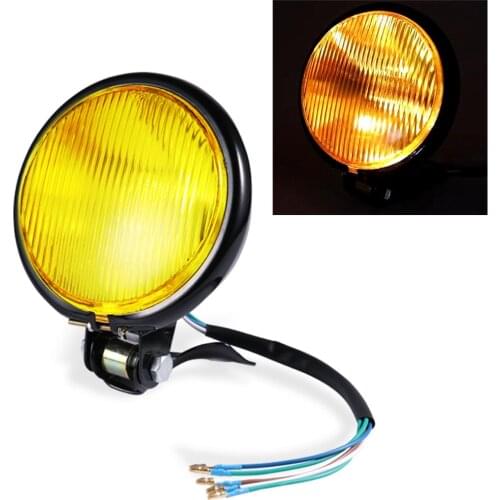 Retro 5" Motorcycle Headlight Front Lamp Phare Chopper Moto Lamp For Honda Suzuki Yamaha Kawasaki Custom Motor Bulb