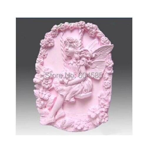 Fairy play on the swings 0562 Craft Art Silicone Soap mold Craft Molds DIY Handmade soap molds