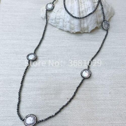 Personality fashion natural freshwater pearl necklace all-match collar sweater chain