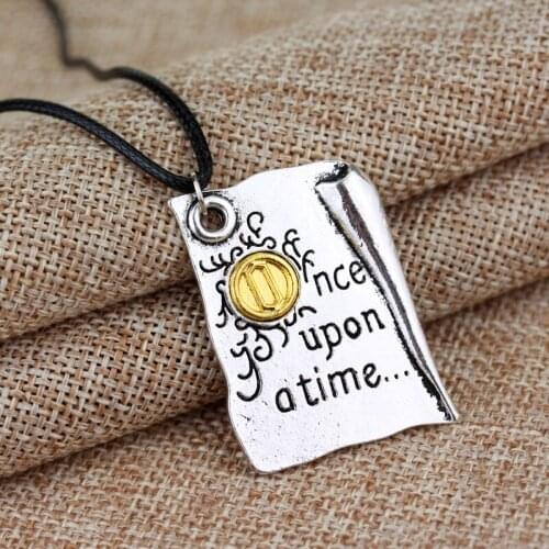 Story Book Pendants Jewelry Letters Necklace Vintage Charm Trinket Choker for Women Men Leather Rope Necklace