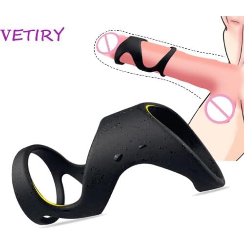 VETIRY Penis Ring Penis Sleeve Delay Ejaculation Cock Ring Couple Lover Sex Toys for Men Erection Adult Products Time Lasting