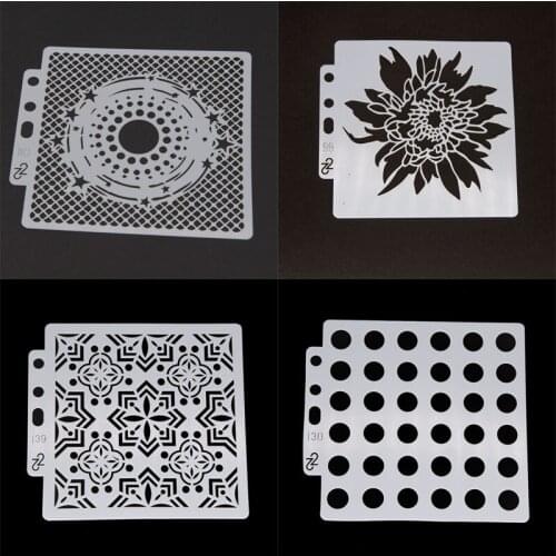 4pc Five-pointed Star Stencil DIY Scrapbooking Diary Stamping Coloring Embossing Drawing Painting Template Decor Crafts Reusable
