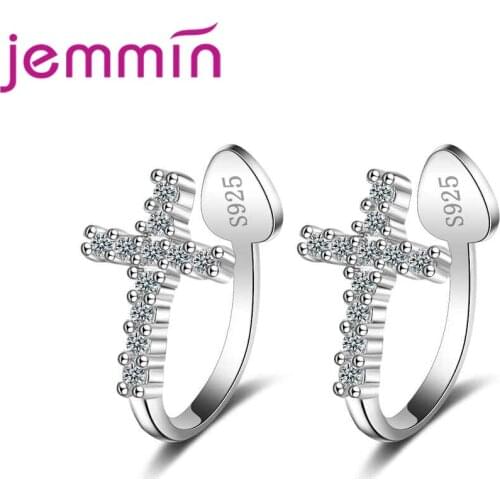 Shiny Minimalism Charming Earrings Set 925 Sterling Silver AAA Austrian Cubic Zirconia For Girl Women Fashion Jewelry