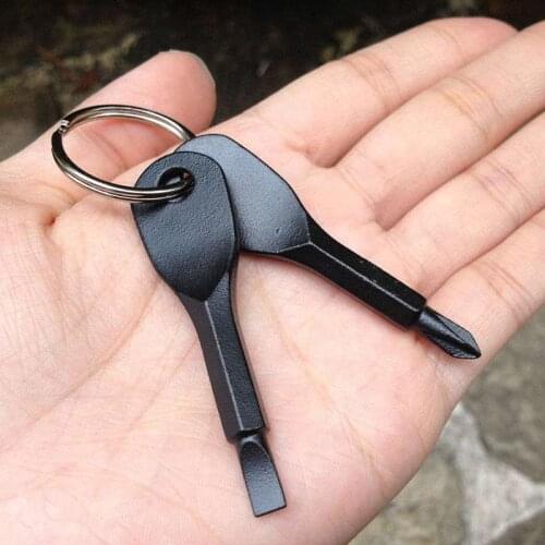 Stainless Steel Mini EDC Multifunction Screwdriver Keychain Pocket Tool Slotted Phillips Screwdriver Outdoor Multifunction Tool