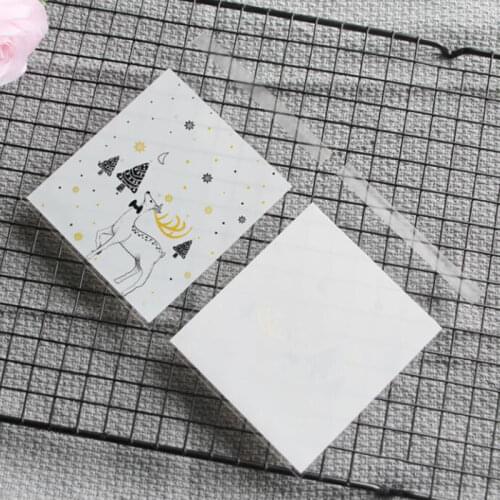 Cartoon Deer Bear Packaging Candy Cookie For Sweets Wedding Party Present Packing Favors Gift Transparent Bag Goodie Bags