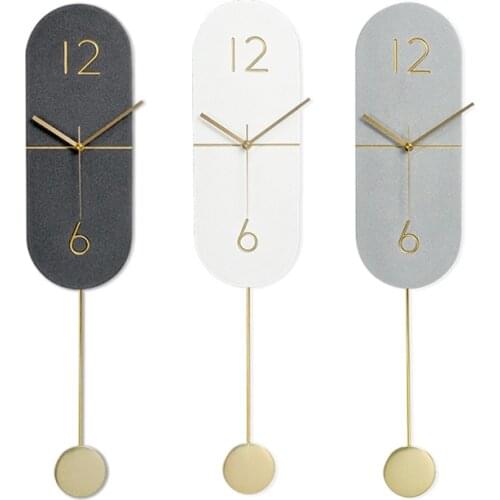 Nordic cement wall clock personality creative clock simple fashion living room light luxury decoration household silent clock