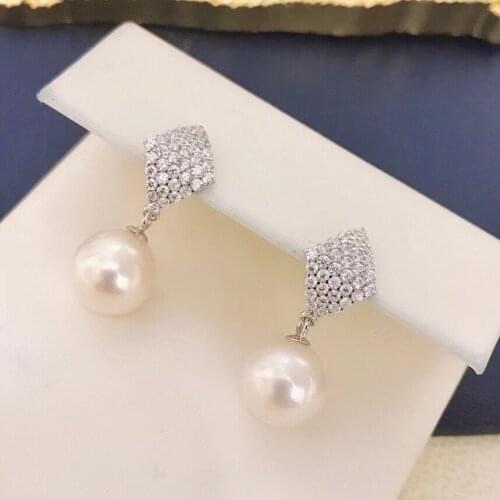 New 925 Sterling Silver Earrings Findings Settings Base Mountings Parts Mounts for Coral Pearls Agate Crystal Stones Beads