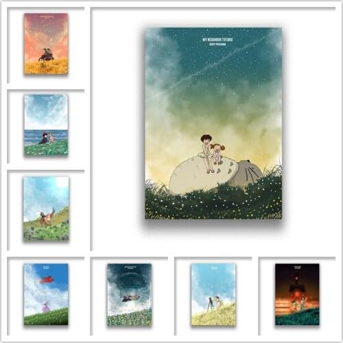 Miyazaki Hayao White Coated Paper Prints High Definition Clear Image Livingroom Bedroom Bar Decoration Home Art Brand