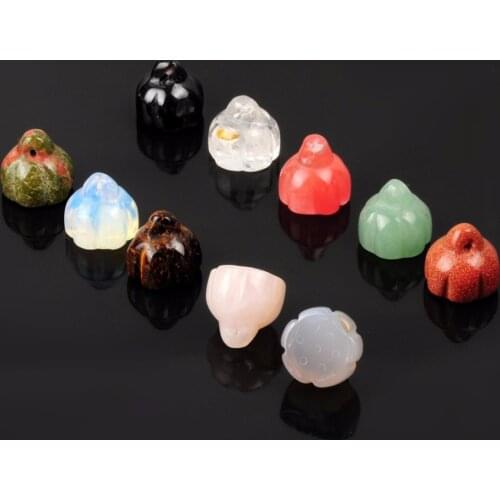 12pcs Drilled Lotus Seed of Life Pendant Small Magical Charms Natural Agates Crystal Energy Karma Prayer Beads Talisman Free