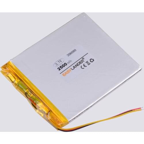 Polymer lithium battery 306080 3.7v 2500 mah love landing PDA smart tablet computer 3.7 v polymer 3 line