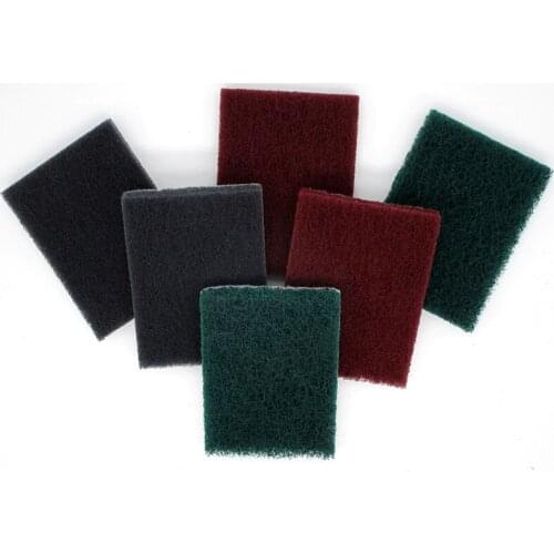 75x100mm Green/Red/Black Scouring Pad Professional Abrasive Scourer Pads for Cleaning Finishing