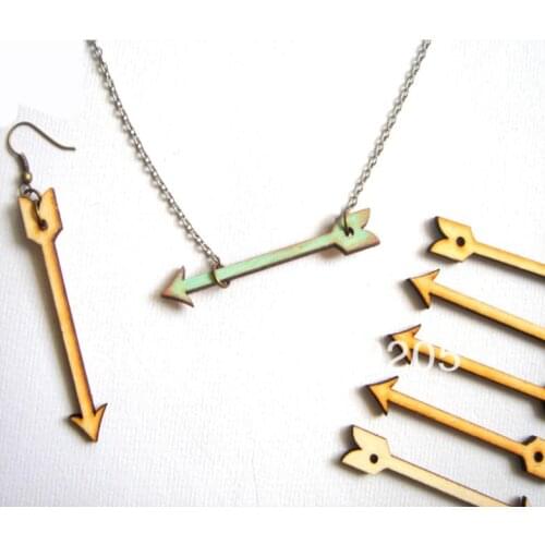 SANSHOOR Wholesale Unfinished Natural Wood Arrows Geometric Wooden For DIY Wood Nacklance Jewerly 100pcs/lot SMT-195J