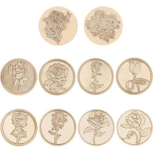 Modern Wax Seal Head Rose Flower/Animal Replacement Round Seal Copper Head for DIY Card Decor for Wedding Invitation
