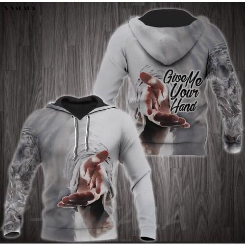 JESUS GIVE ME YOUR HAND God Christian Cross 3D Printed Man Female Zipper HOODIE Pullover Sweatshirt Hooded Jersey Tracksuits