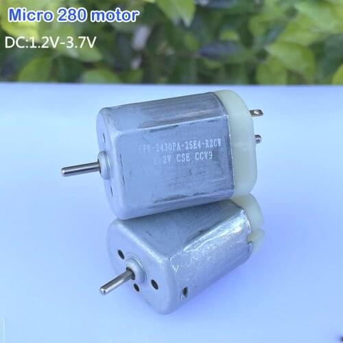 DC 1.2V-3.7V 1.5V 3V Micro 280 DC Motor Carbon Brush 22000RPM High Speed Strong Magnetic Large Torque DIY Toy Car Boat Model