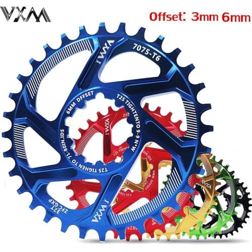 VXM Mountain bike GXP Chainring MTB Bike Chain Ring 30T 32T 34T 36T 38T Narrow wide Crankset Fit GXP XX1 X9 XO X01Offset 3mm 6mm