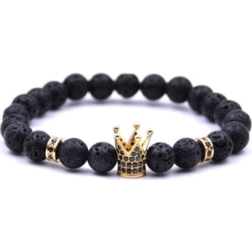Commemorative Edition Micro-inlayed zirconia Crown Bracelets Bangles Women Natural Stone Men Bracelet Jewelry fashion
