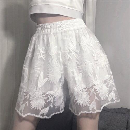 Sannian Anti-flight Skirt Bottoming Pants Female Girl Loose White Insurance Pants Lace Safety Pants Summer Shorts Thin Section