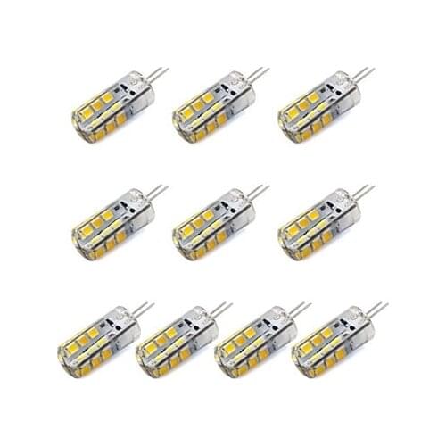 10 X HRSOD High Brightness G4 2.5 W 24 SMD 2835 260 LM Warm White / Cool White T Decorative Corn Bulbs DC 12 V