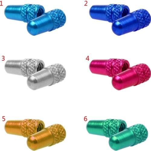 2x2pcs Cycling MTB Bike Aluminum Alloy Presta Valve Dust Cover Light Blue