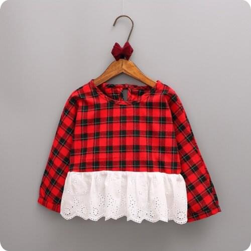 2016 Autumn New Pattern Korean Childrens Garment Girl Baby Lattice Hollow Out Shirt Shirt Girl A Doll Upper Garment Jacket