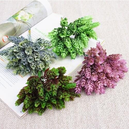 30 Heads/Bundle Pine Cone Simulation Pineapple Grass Artificial Plants DIY Home Vases for Decoration Fake Plastic Flower Pompon