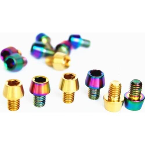 4 PCS M6x8/10mm GR5 Titanium Taper Cone Allen Head Bolt For Bicycle V Brake