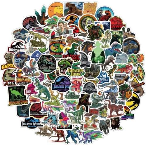 50/100Pcs/pack Jurassic Park Dinosaur Animals Graffiti Stickers For Furniture Wall Desk DIY Chair Toy Car Computer Motorcycle