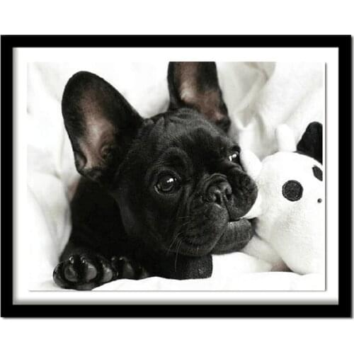 5D Diamond Painting French Bulldog Full Square Drill Cross Stitch Kit DIY Diamond Embroidery Pet Dog Animal Home Decor Art Craf