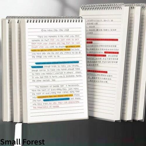 80 Sheets Simple Style Double Coil Ring Spiral Notebook Diary Blank Dot Grid Line Inside Paper A5 A4