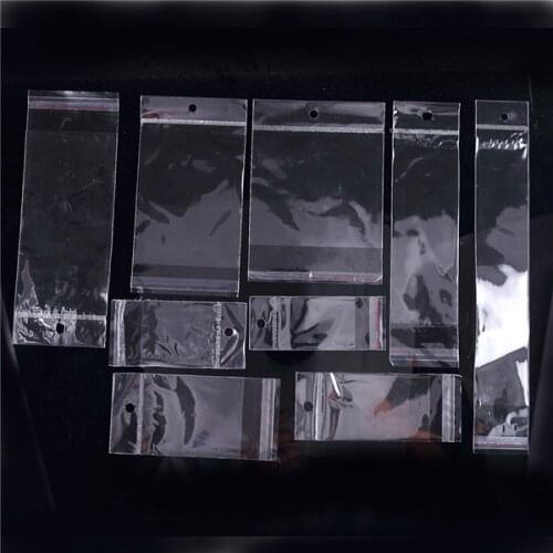 9 kinds size OPP Transparent plastic bag Packaging Poly Self Adhesive jewelry bags 100 pcs wholesale