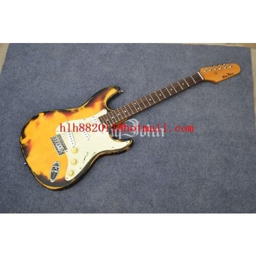 Free shipping new Big John vintage style single wave electric guitar in sunburst with basswood body F-2027