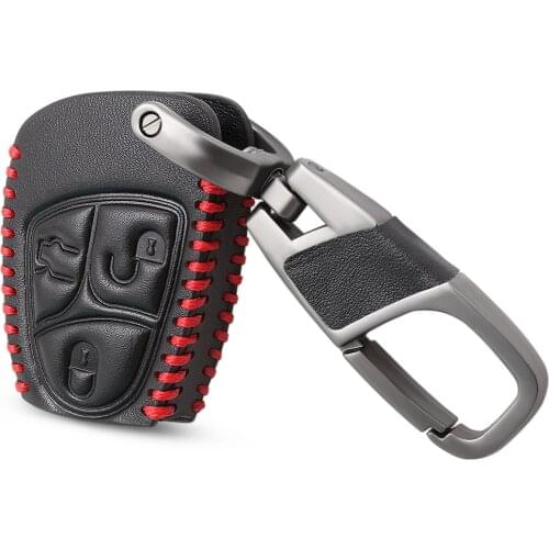 Genuine Leather 3 Button Smart Car Key Case Cover For Mercedes Benz AMG B C E S ML SLK CLK Class