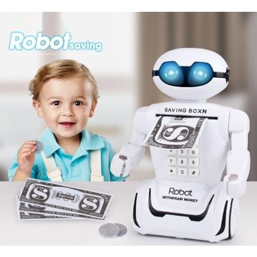 Creative Electronic Piggy Bank Safe Cash box Robot Saving Money box Coin Bank Box Music Desk Lamp For children toys alcancia