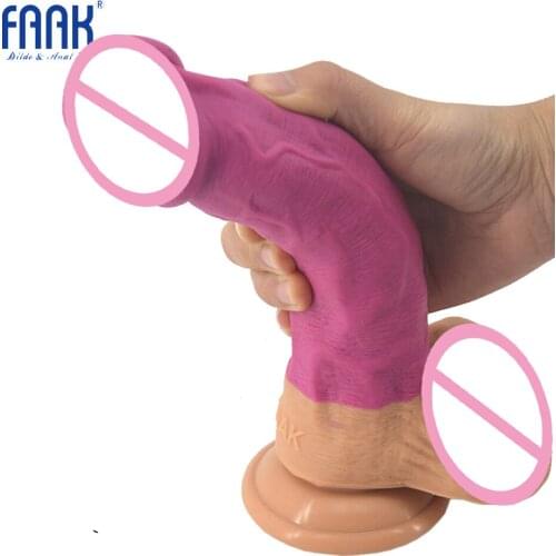FAAK silicone realistic dildo suction cup big penis pink purple dick sex toys for women Cock Pussy Plug Massager masturbator