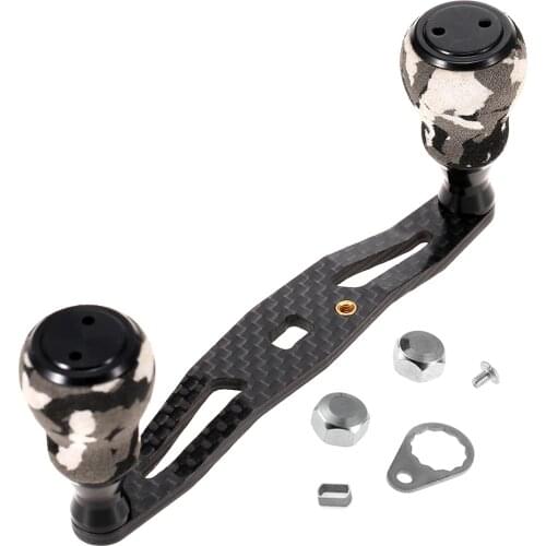 Lixada DIY Carbon Fiber Baitcasting Fishing Reel Handle Trolling Reel Rocker Left Right Fishing Reel Crank Accessory For Pesca
