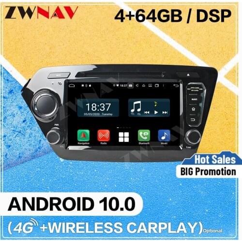 128G Carplay Android10 screen Multimedia DVD Player for KIA RIO KIA K2 2011 2012 WiFi GPS Navi Auto Radio Audio Stereo Head unit