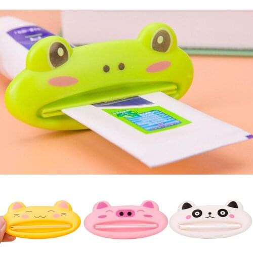 Cartoon Pig Panda Cat Bathroom Tube Rolling Holder Squeezer Toothpaste Dispenser Toothpaste Squeezer Bathroom Supply