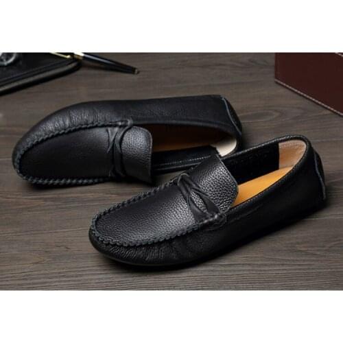 Mens Genuine Leather Classic Men Loafers Soft Moccasins High Quality Spring Autumn Men Flats Driving Leisure Outdoor Loafer