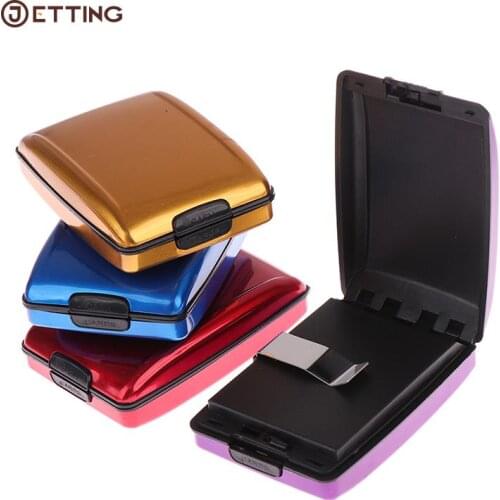 1PCS Secure RFID SmartWallet Deposit And Withdrawal Wallet Credit Card Holder Wallet Men Women Metal RFID Vintage Aluminium Bag