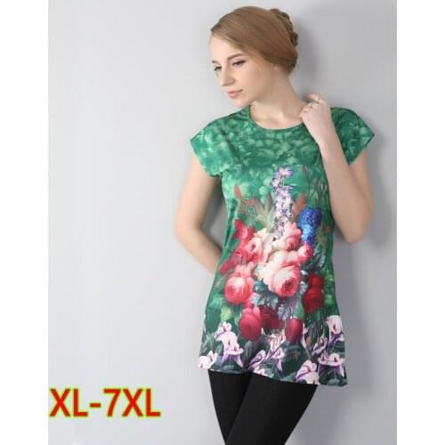 New Arrival plus size 7XL Big size Stereo printing Fashion womens clothes summer shirt short sleeve tops women T-Shirts